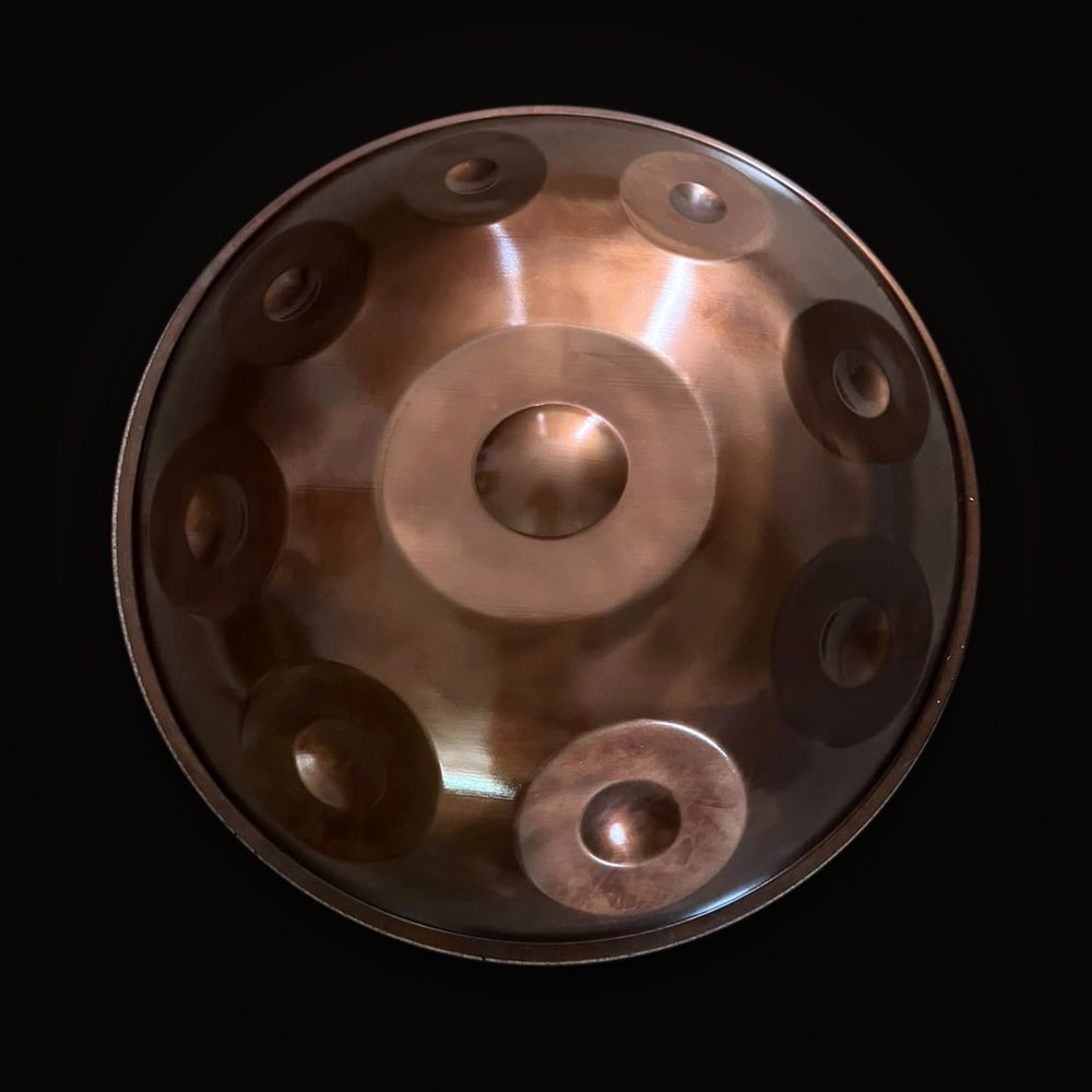 SHIVAPAN handpan D Kurd 9 in stainless steel with ember finish
