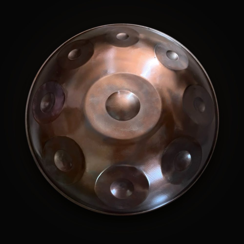 SHIVAPAN handpan D Kurd 9 in stainless steel with ember finish, second instrument